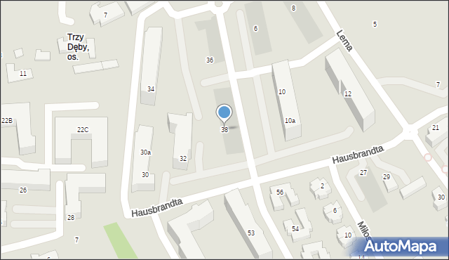 Gdańsk, Hausbrandta Stefana, prof., 38, mapa Gdańska