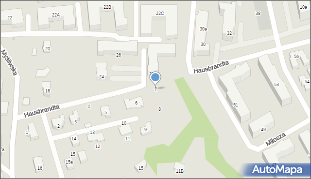 Gdańsk, Hausbrandta Stefana, prof., 7, mapa Gdańska