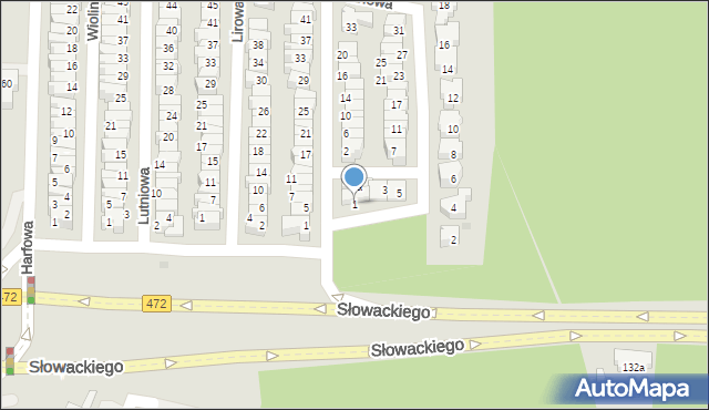 Gdańsk, Harfowa, 1, mapa Gdańska