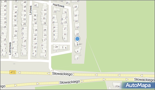 Gdańsk, Harfowa, 6, mapa Gdańska