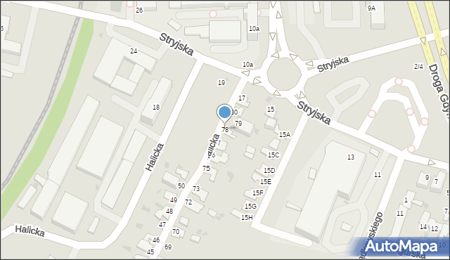 Gdynia, Halicka, 78, mapa Gdyni