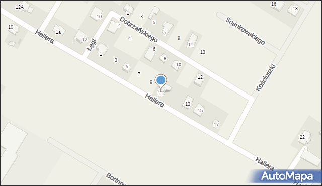Gruczno, Hallera Józefa, gen., 11, mapa Gruczno