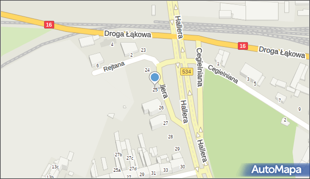 Grudziądz, Hallera Józefa, gen., 25, mapa Grudziądza