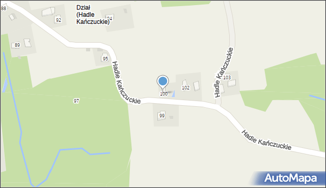Hadle Kańczuckie, Hadle Kańczuckie, 100, mapa Hadle Kańczuckie