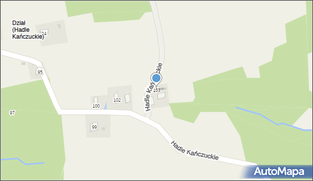 Hadle Kańczuckie, Hadle Kańczuckie, 103, mapa Hadle Kańczuckie