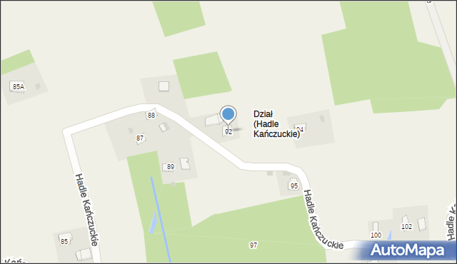 Hadle Kańczuckie, Hadle Kańczuckie, 92, mapa Hadle Kańczuckie