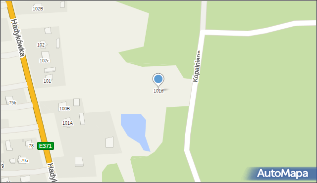 Hadykówka, Hadykówka, 101d, mapa Hadykówka