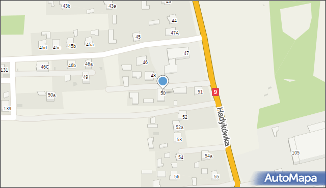 Hadykówka, Hadykówka, 50, mapa Hadykówka
