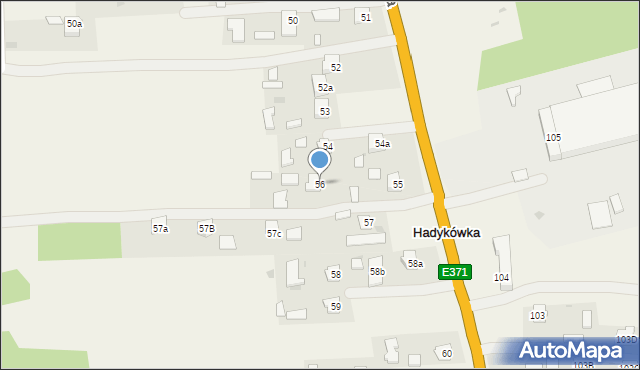 Hadykówka, Hadykówka, 56, mapa Hadykówka