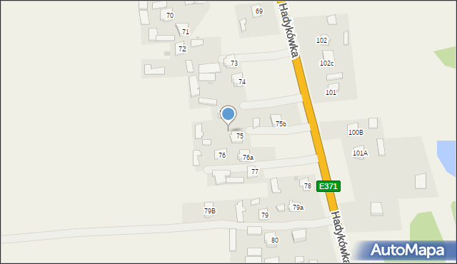 Hadykówka, Hadykówka, 75a, mapa Hadykówka
