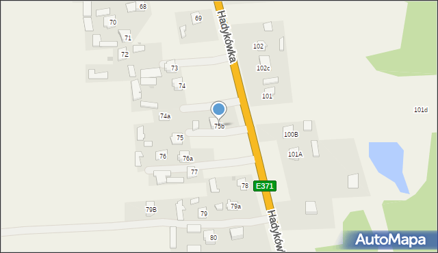 Hadykówka, Hadykówka, 75b, mapa Hadykówka