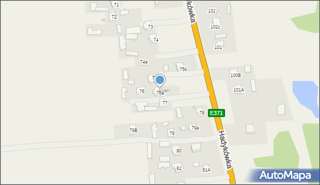 Hadykówka, Hadykówka, 76a, mapa Hadykówka