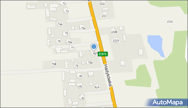 Hadykówka, Hadykówka, 78, mapa Hadykówka