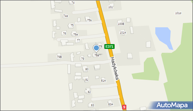 Hadykówka, Hadykówka, 79a, mapa Hadykówka