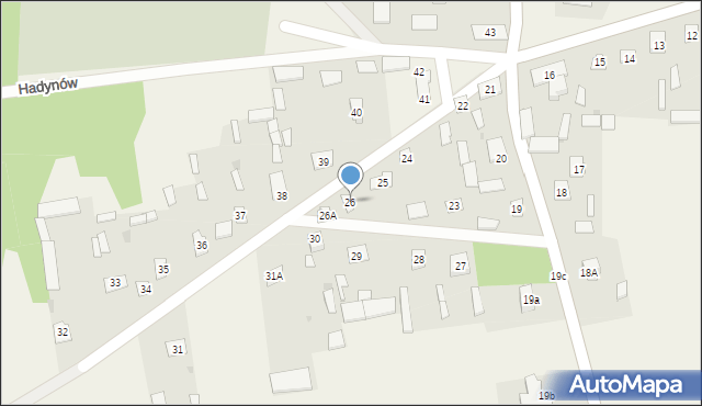 Hadynów, Hadynów, 26, mapa Hadynów
