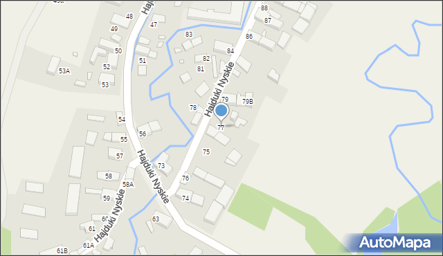Hajduki Nyskie, Hajduki Nyskie, 77, mapa Hajduki Nyskie