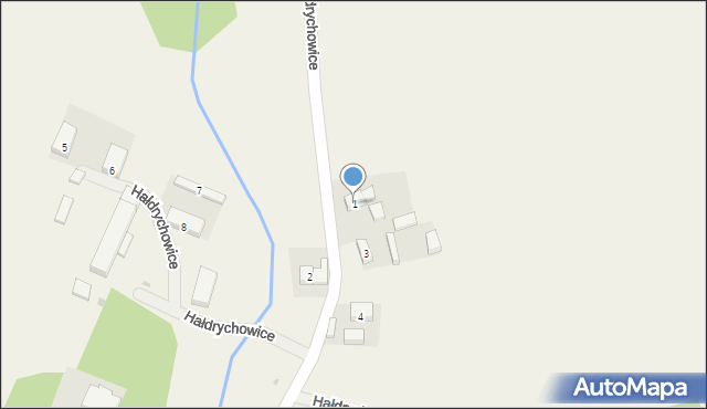 Hałdrychowice, Hałdrychowice, 1, mapa Hałdrychowice