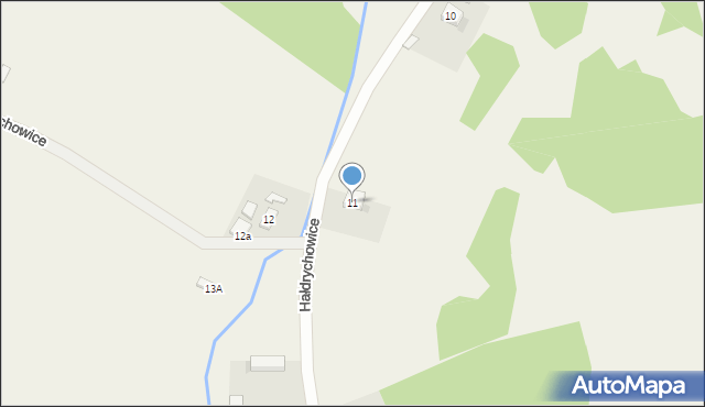 Hałdrychowice, Hałdrychowice, 11, mapa Hałdrychowice