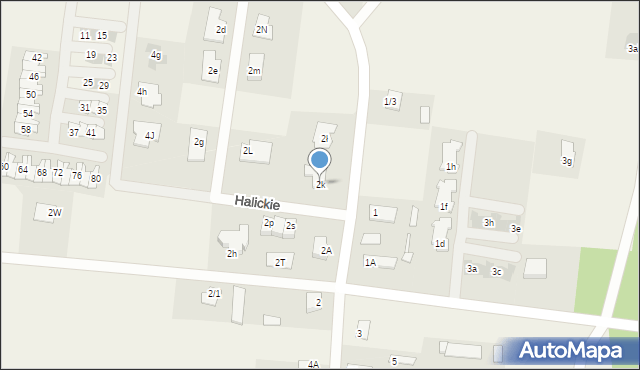 Halickie, Halickie, 2k, mapa Halickie