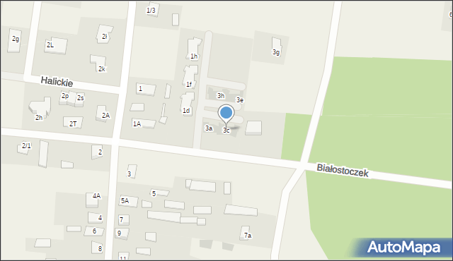 Halickie, Halickie, 3c, mapa Halickie