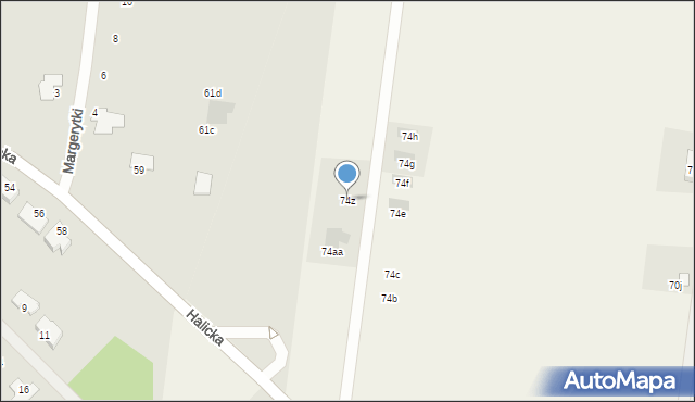 Halickie, Halickie, 74z, mapa Halickie