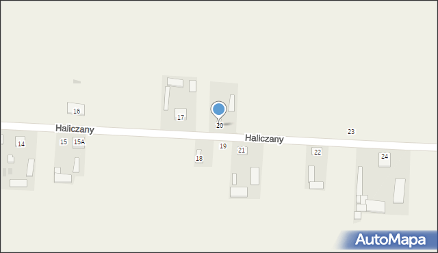 Haliczany, Haliczany, 20, mapa Haliczany
