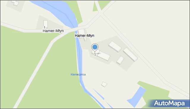 Hamer-Młyn, Hamer-Młyn, 1, mapa Hamer-Młyn