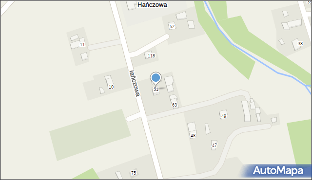 Hańczowa, Hańczowa, 51, mapa Hańczowa