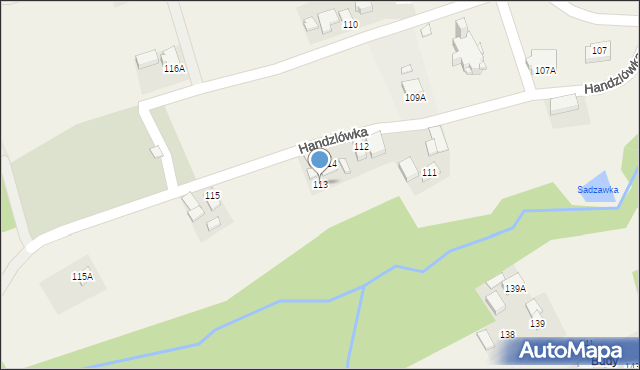 Handzlówka, Handzlówka, 113, mapa Handzlówka