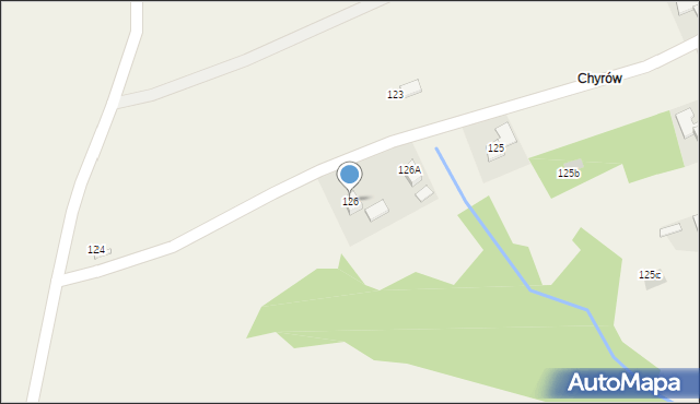 Handzlówka, Handzlówka, 126, mapa Handzlówka
