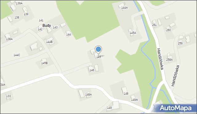 Handzlówka, Handzlówka, 145, mapa Handzlówka