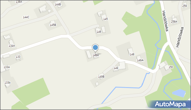 Handzlówka, Handzlówka, 148A, mapa Handzlówka