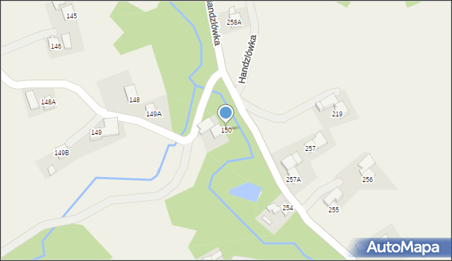 Handzlówka, Handzlówka, 150, mapa Handzlówka