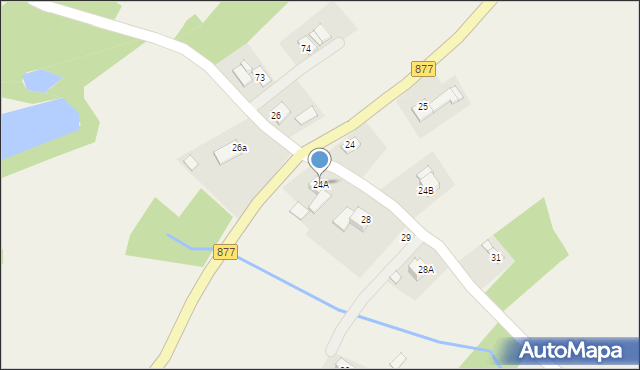 Handzlówka, Handzlówka, 24A, mapa Handzlówka