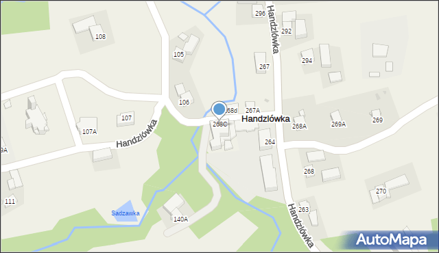 Handzlówka, Handzlówka, 268C, mapa Handzlówka