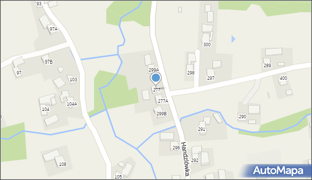 Handzlówka, Handzlówka, 277, mapa Handzlówka