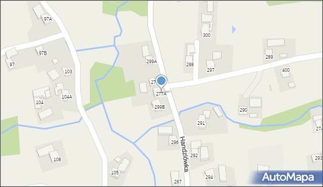 Handzlówka, Handzlówka, 277A, mapa Handzlówka