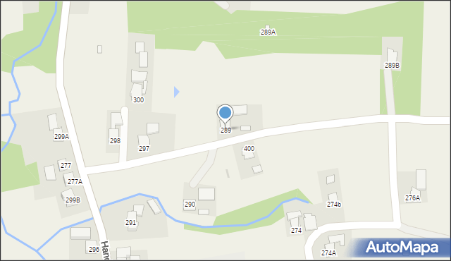 Handzlówka, Handzlówka, 289, mapa Handzlówka