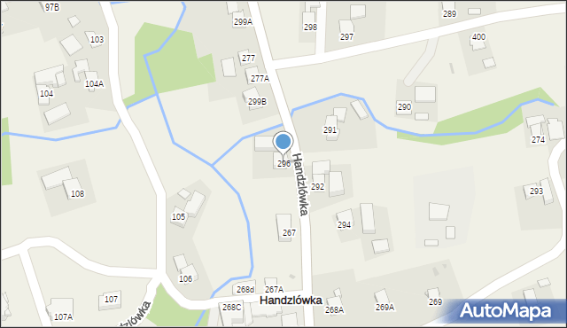 Handzlówka, Handzlówka, 296, mapa Handzlówka