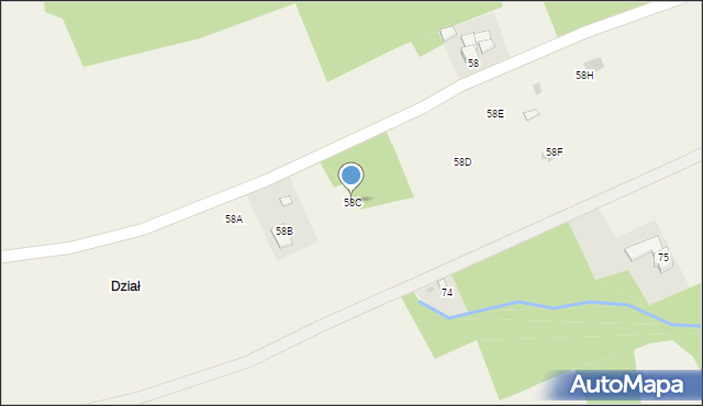 Handzlówka, Handzlówka, 58C, mapa Handzlówka