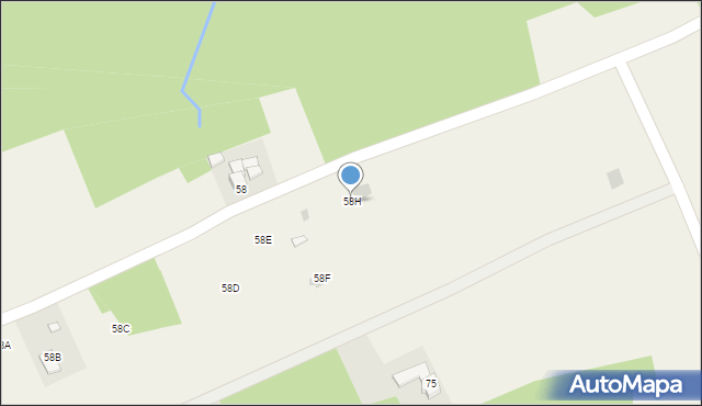 Handzlówka, Handzlówka, 58H, mapa Handzlówka