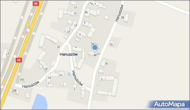 Hanuszów, Hanuszów, 4a, mapa Hanuszów