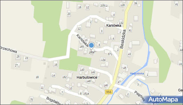 Harbutowice, Harbutowice, 166a, mapa Harbutowice