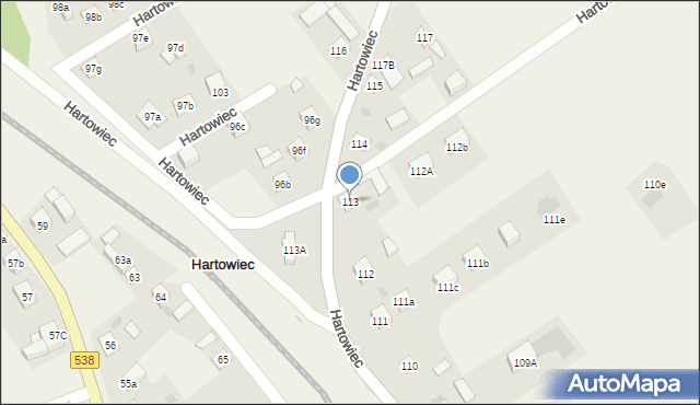 Hartowiec, Hartowiec, 113, mapa Hartowiec