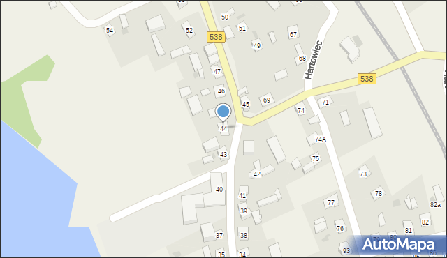 Hartowiec, Hartowiec, 44, mapa Hartowiec