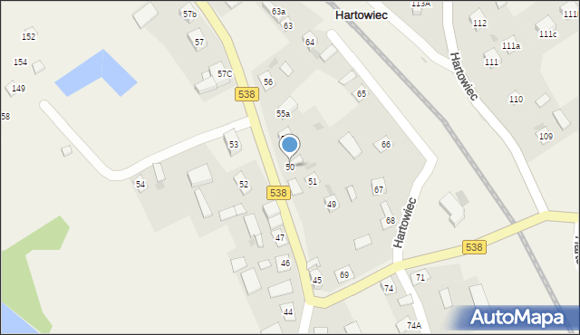 Hartowiec, Hartowiec, 50, mapa Hartowiec