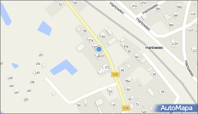 Hartowiec, Hartowiec, 57, mapa Hartowiec