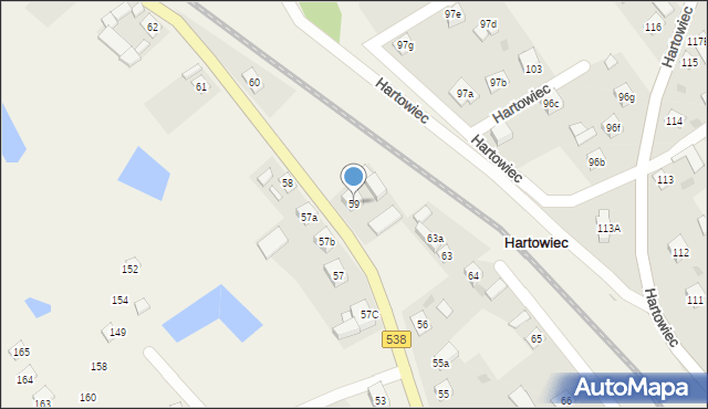 Hartowiec, Hartowiec, 59, mapa Hartowiec