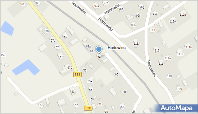Hartowiec, Hartowiec, 64, mapa Hartowiec