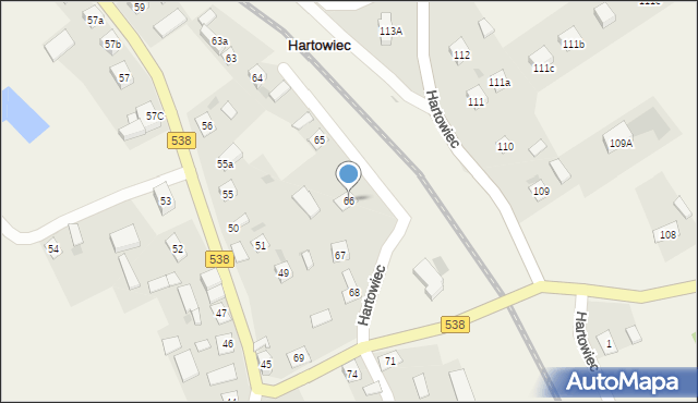 Hartowiec, Hartowiec, 66, mapa Hartowiec